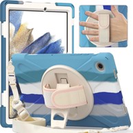 NIKCORP Zaštitna maska za Samsung Galaxy Tab A 8,0" s rotirajućim stalkom ručkom i naramenicom otporna na udarce, plava